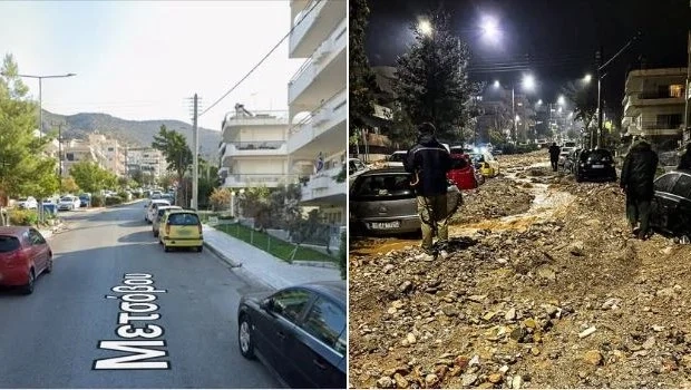 Καλλιάνος για κακοκαιρία: Το πριν και το μετά της οδού Μετσόβου στην Άνω Γλυφάδα - «Μυρίζει πόλεμο, δεν υπερβάλλω» | in.gr Καλλιάνος για κακοκαιρία: Το πριν και το μετά της οδού Μετσόβου στην Άνω Γλυφάδα - «Μυρίζει πόλεμο, δεν υπερβάλλω» | in.gr