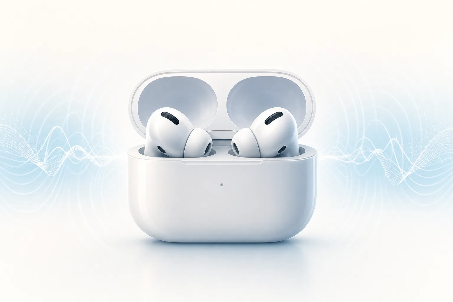 Η Apple παρουσίασε τα AirPods 5 με open-ear Active Noise Cancellation Συμβολική εικονογράφηση για το άρθρο: Η Apple παρουσίασε τα AirPods 5 με open-ear Active Noise Cancellation